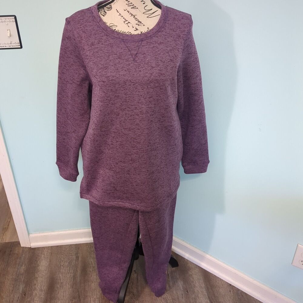 Cuddl Duds Sweatshirt pants set Purple Leisure Wear Soft Fleece medium